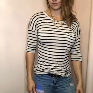 Striped Half Sleeve Top